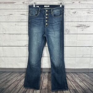 Vigoss Jeans Womens 29 Blue Bootcut Stretch High Rise Exposed Button Fly Lana